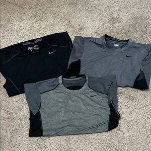 Nike Men's Nike Combat Pro Sleeveless Shirts- Black & Gray Shades